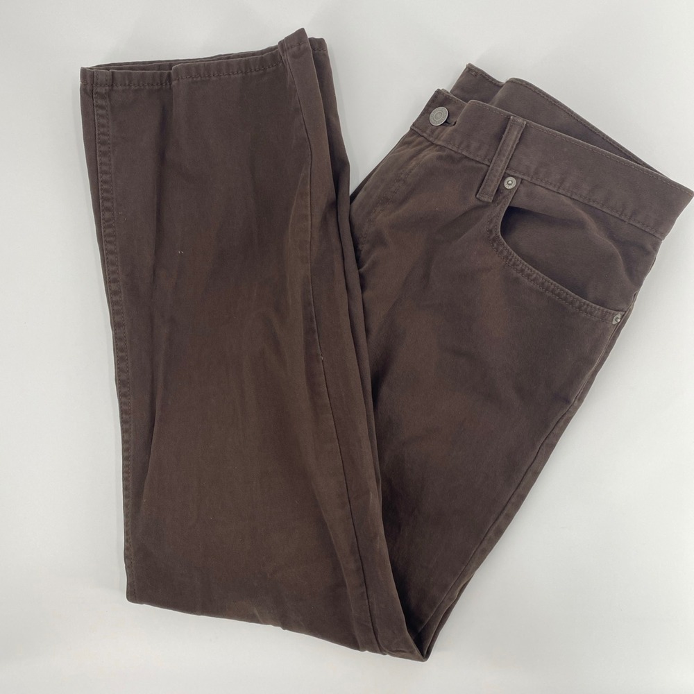Levi's 514 Straight Pants Mens Tag 36x30 Actual 36x29 Brown Twill Chore Grunge